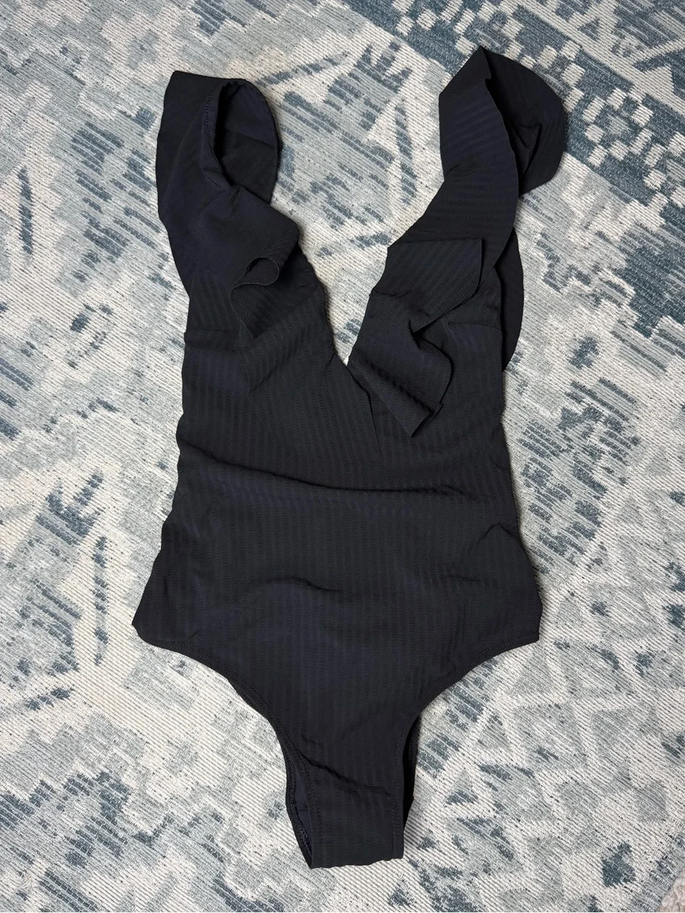 NWT! Sezane x Ysé Size US 2 • Black Ruffle One Piece Swimsuit.